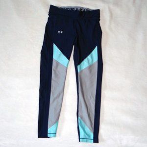 Under Armour Heat Gear Compression Capri Leggings in Navy Blue Sz Small S
